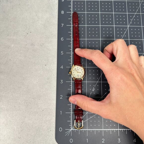 Timex Watch Womens 25mm Round MOP Dial Date Brown Band Gold Tone New Battery - Picture 10 of 10